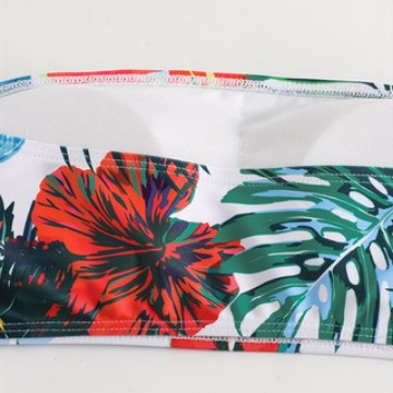 Damen Bandeau-Bikini-Set mit tropischem Blumendesign Echo Archiv
