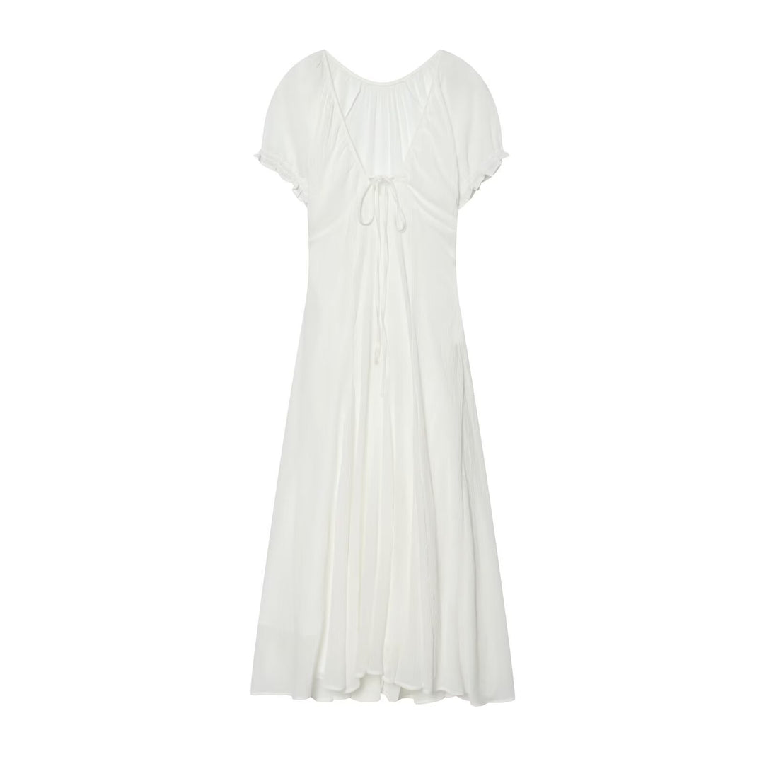 Damen Maxikleid mit fließendem Schnitt und verstellbarem Kordelzug Echo Archiv