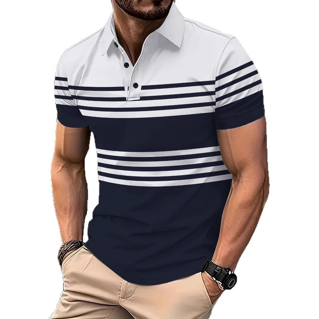 Herren Poloshirt mit modernen Streifen und hochwertigen Materialien Echoarchiv