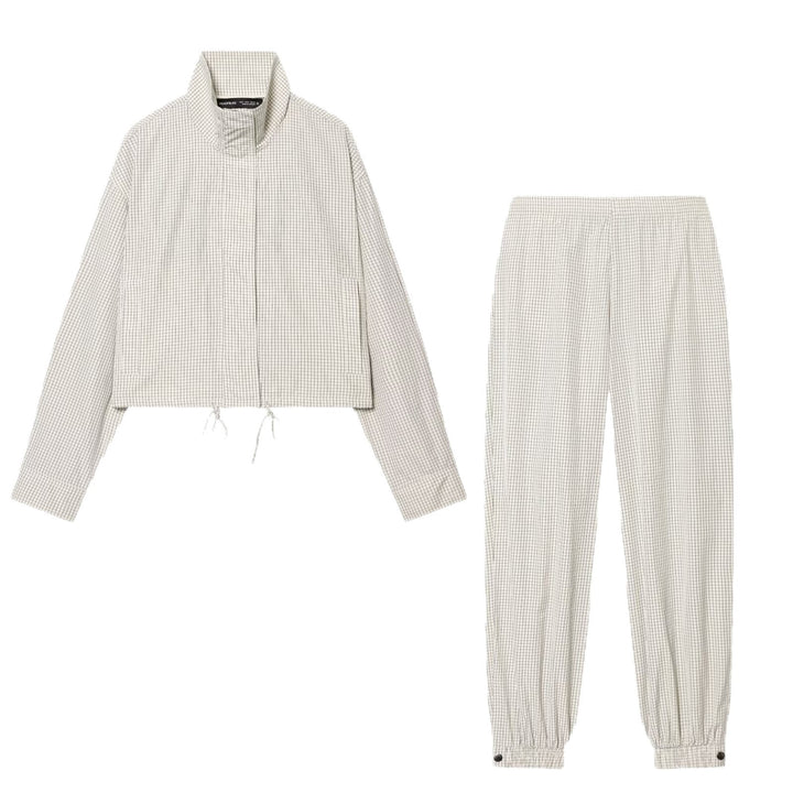 Damen Karierte Relaxed‑Joggerhose mit Gummibund, elastischen Bündchen und Druckknopfmanschetten Echoarchiv