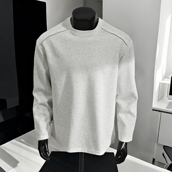 Herren Relaxed-Fit Baumwollmix Crewneck-Sweatshirt mit Raglannähten und melierter Struktur Echo Archiv
