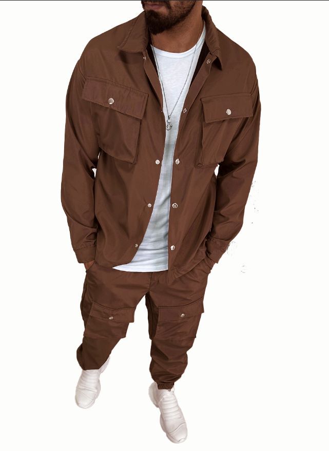Herren Cargo-Hemd- und Hose-Set mit praktischen Taschen und modischem Schnitt Echoarchiv