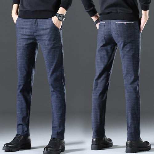 Herren moderne Chinohose mit elastischem Bund und seitlichen Taschen Echoarchiv