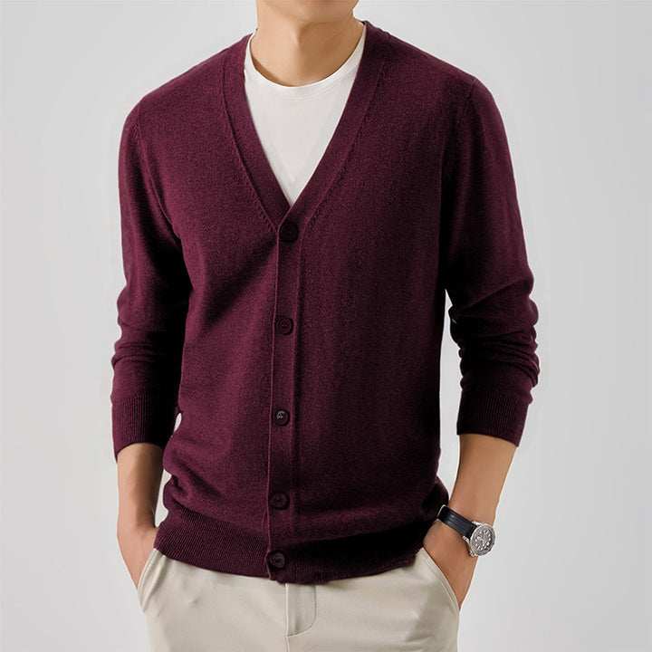 Herren elegante Strickjacke mit V-Ausschnitt Echoarchiv