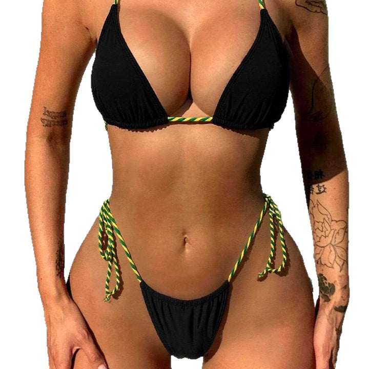 Damen Minimalistischer Triangel-Bikini mit verstellbaren Bindebändern Echo Archiv