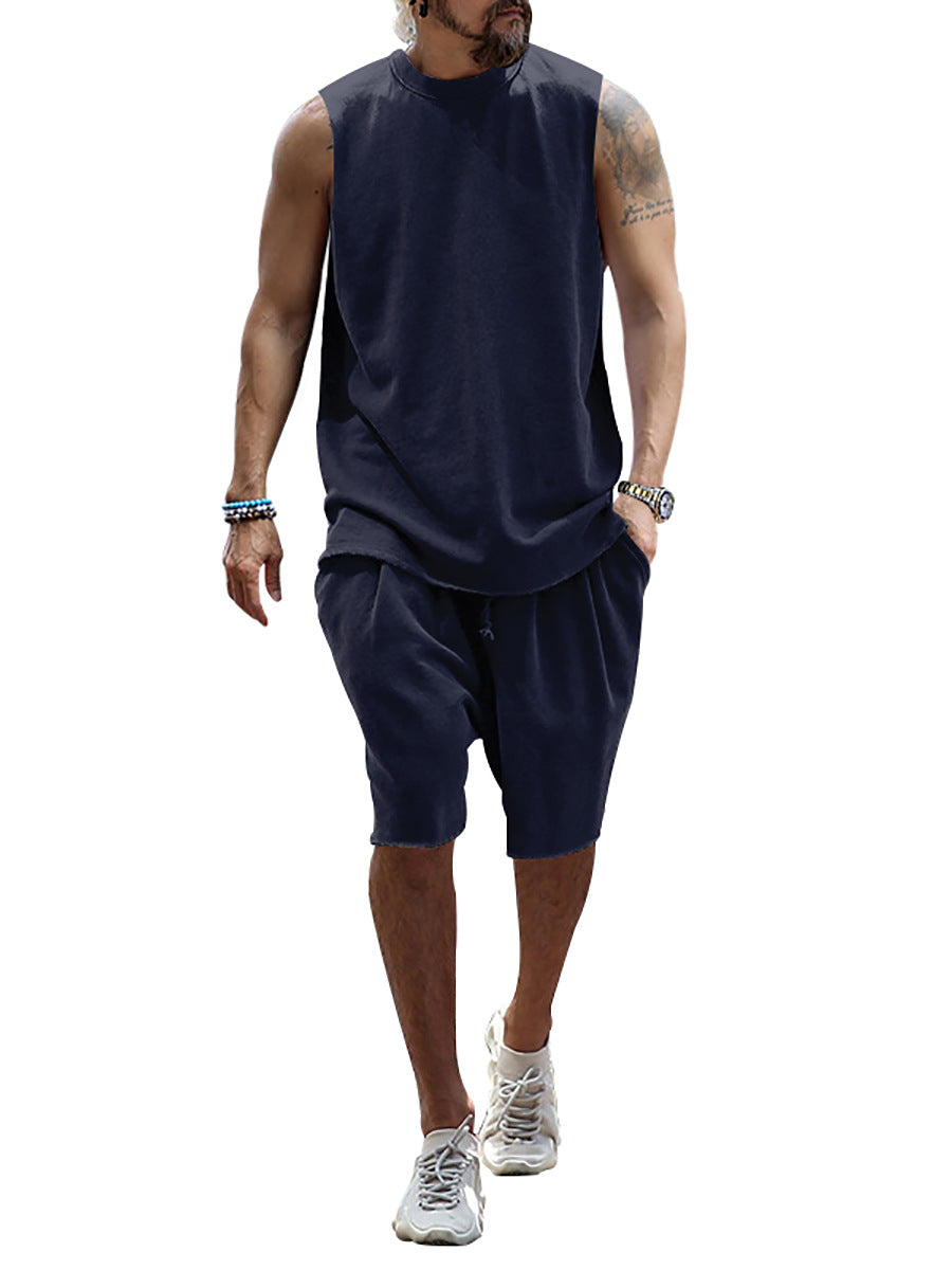 Herren sportliches Tanktop und Shorts-Set aus hochwertigem Baumwollmix Echoarchiv