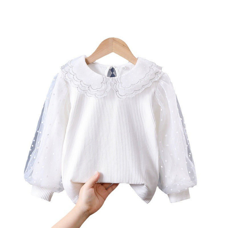 Damen gemütliches Sweatshirt mit transparenten Puffärmeln Echo Archiv