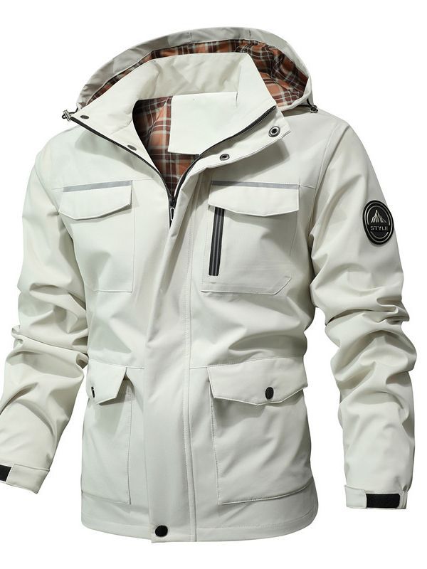 Herren Wasserabweisender Softshell-Parka mit Kapuze, reflektierenden Einsätzen und Multifunktionstaschen Echoarchiv