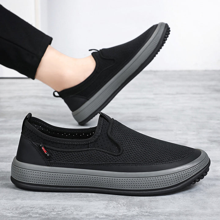Herren nan atmungsaktiver Slip-On Mesh-Sneaker mit elastischem Einstieg und stoßdämpfender EVA-Plateausohle Echo Archiv