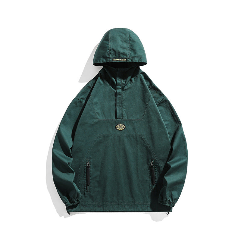 Herren Kapuzen-Anorak Pulloverjacke im Oversize-Utility-Stil Echoarchiv