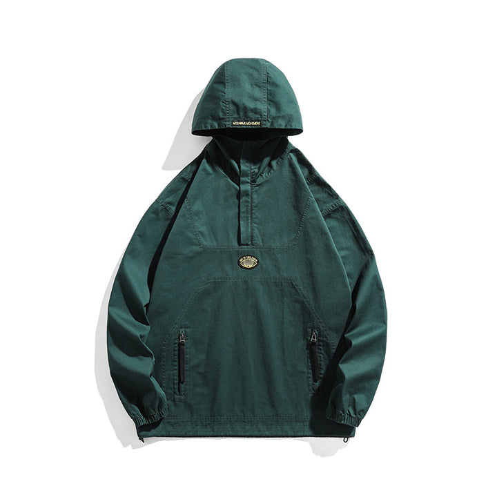 Herren Kapuzen-Anorak Pulloverjacke im Oversize-Utility-Stil Echoarchiv