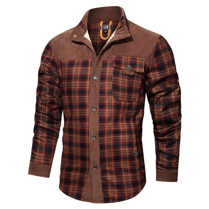 Herren Flanellhemd mit warmem Innenfutter und eleganten Druckdetails Echoarchiv