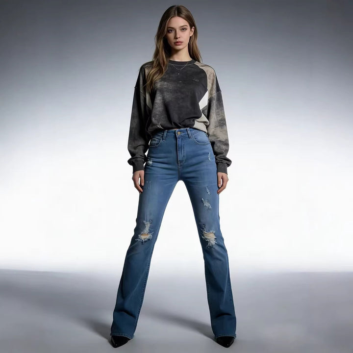 Damen lässige Skinny-Jeans im modernen Destroyed-Look Echo Archiv