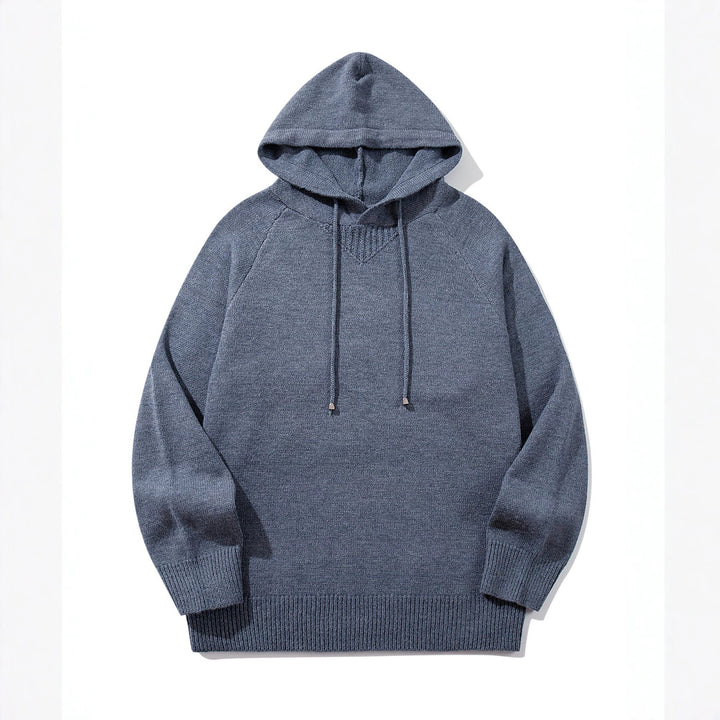Unisex Strick-Kapuzenpullover mit Raglanärmeln und breitem Rippenbund Echoarchiv