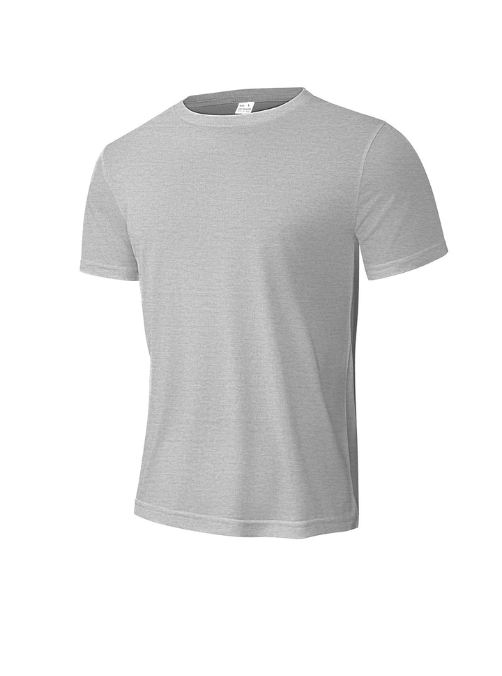 Herren nan meliertes Funktions-T-Shirt mit Rundhalsausschnitt, leichter Baumwollmischung und atmungsaktiver Struktur Echo Archiv