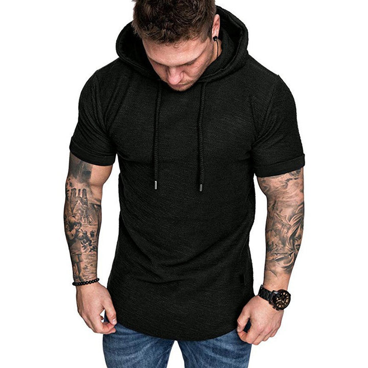 Herren Kapuzen-T-Shirt mit strukturiertem Design und lässigem Schnitt Echoarchiv