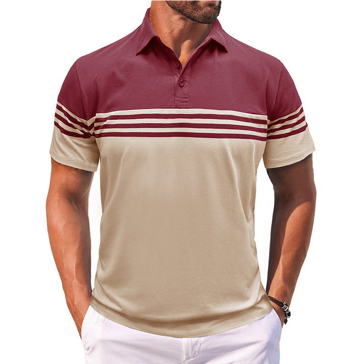 Herren Polo-Shirt mit modernem Streifenmotiv und atmungsaktivem Gewebe Echoarchiv