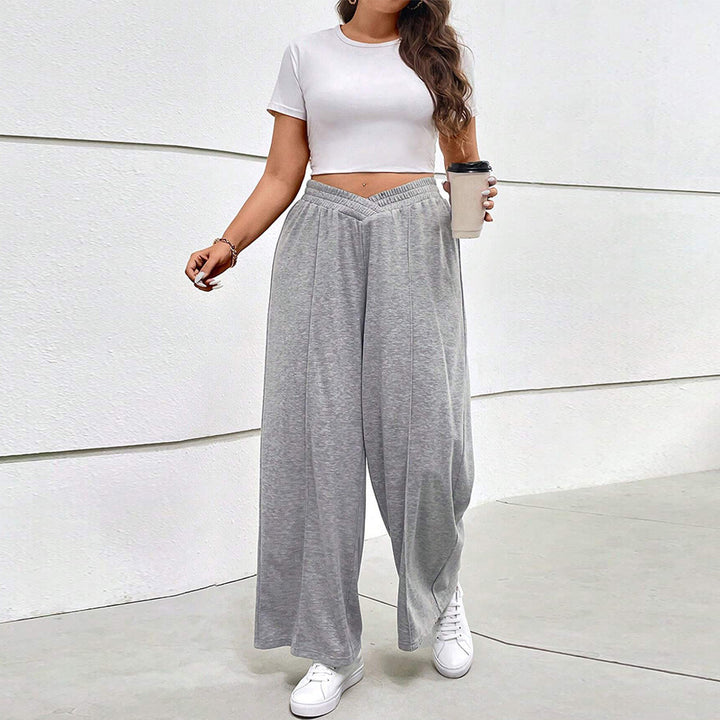 Damen weit geschnittene Freizeithose mit elastischem Bund und Cross-Over-Design Echo Archiv
