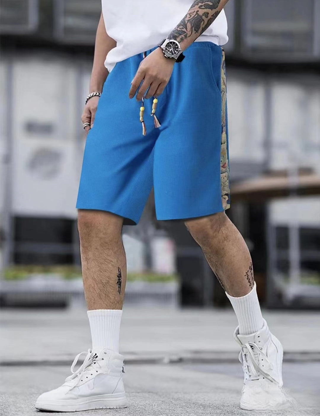 Herren lässige Shorts mit kontrastierenden seitlichen Mustern Echoarchiv