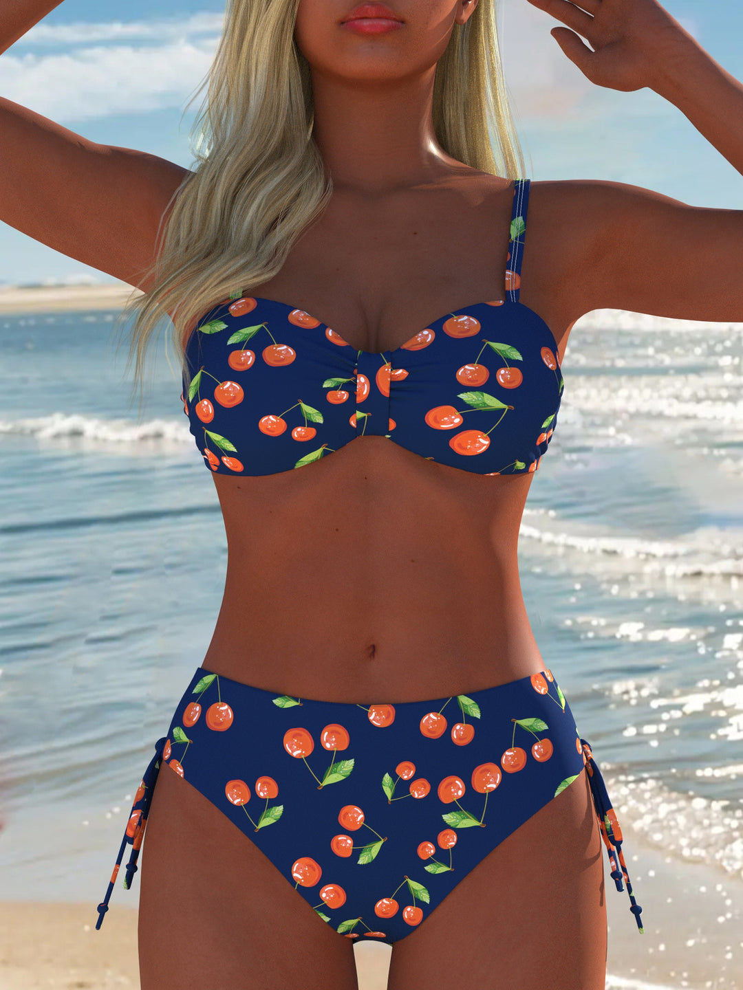 Damen Bikini-Set mit verspieltem Kirschmuster und bequemem Schnitt Echo Archiv