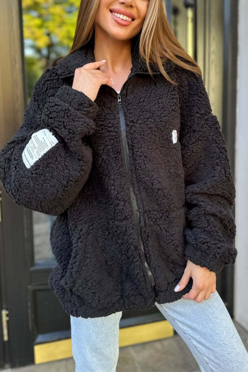 Damen Fleecejacke mit weichem Innenfutter und hoher Kragen Echoarchiv