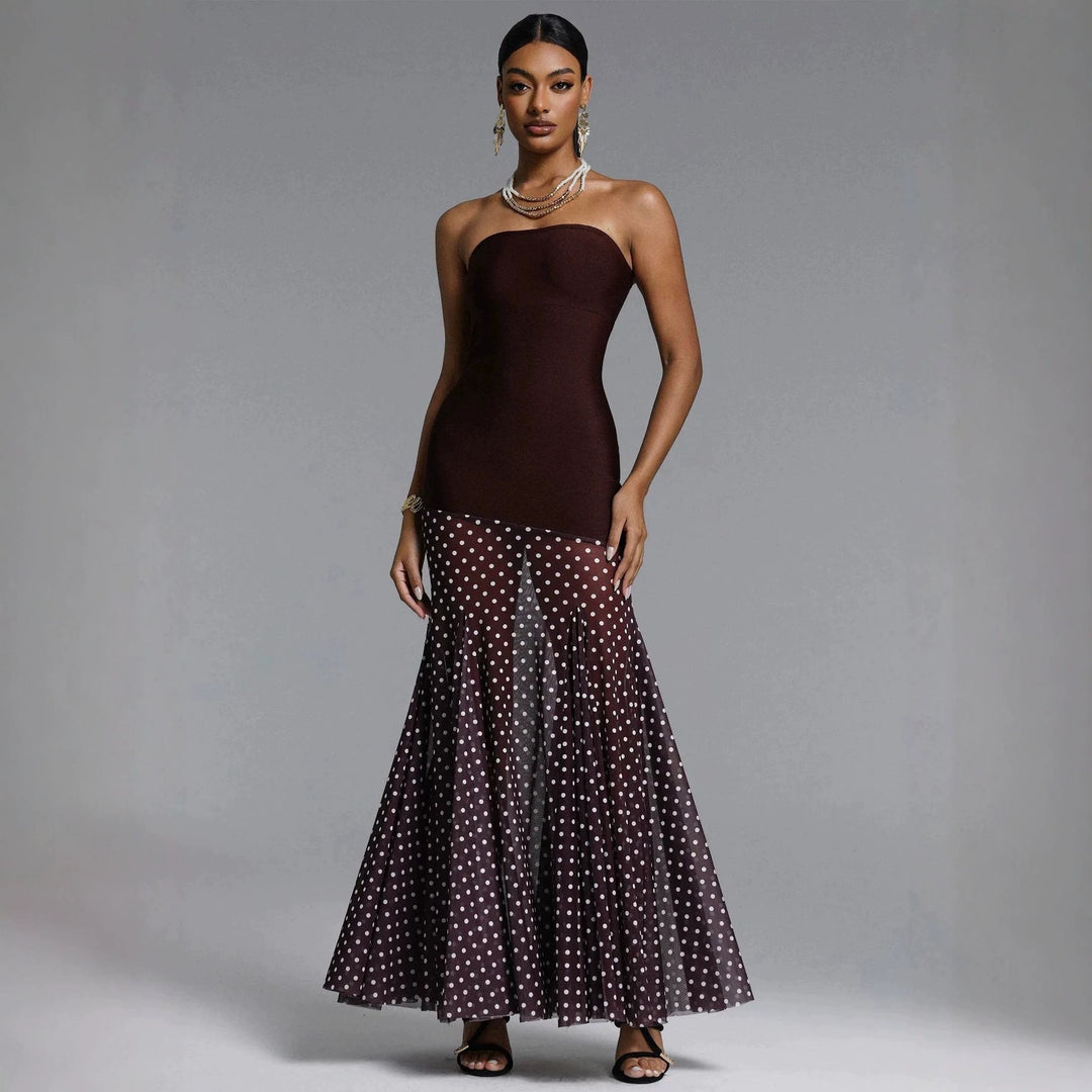 Damen Elegantes Stretch-Top mit transparentem Rüschenrock Echo Archiv