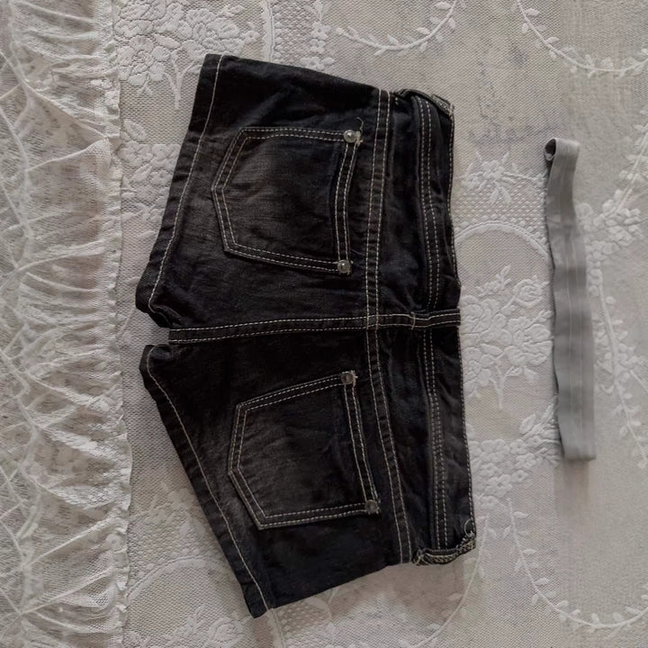 Damen Denim-Shorts mit lässigem Cut und auffälligen Nähte Echo Archiv