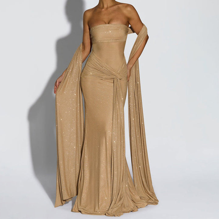 Damen Glamouröses Abendkleid mit Drapierungen Echo Archiv