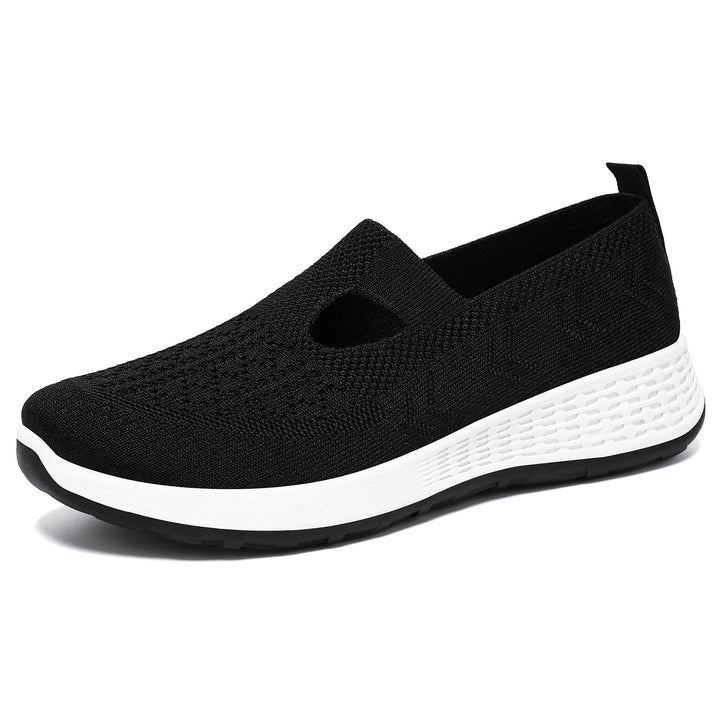 Damen nan gestrickter Slip-On Komfort-Sneaker mit V-Cut, elastischem Einstieg und dämpfender Waben-Zwischensohle Echo Archiv