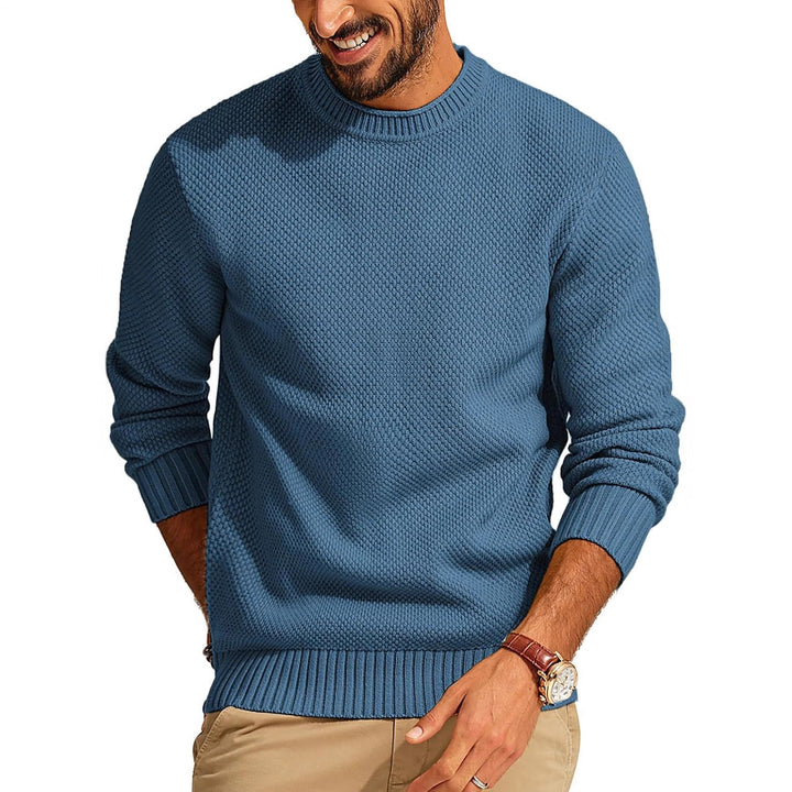 Herren Waffelstrick-Pullover mit Rundhalsausschnitt Echo Archiv