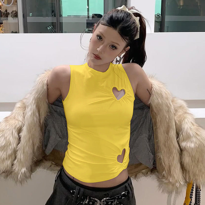 Damen modisches Trägershirt mit herzförmigem Cut-out und figurformendem Schnitt Echo Archiv