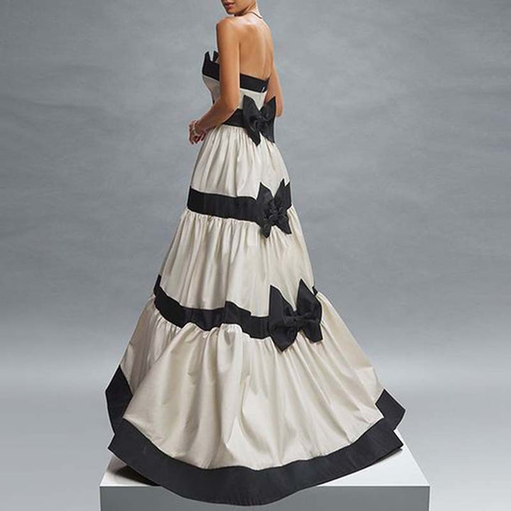 Damen Maxikleid mit schulterfreiem Design und weitem Rock Echo Archiv