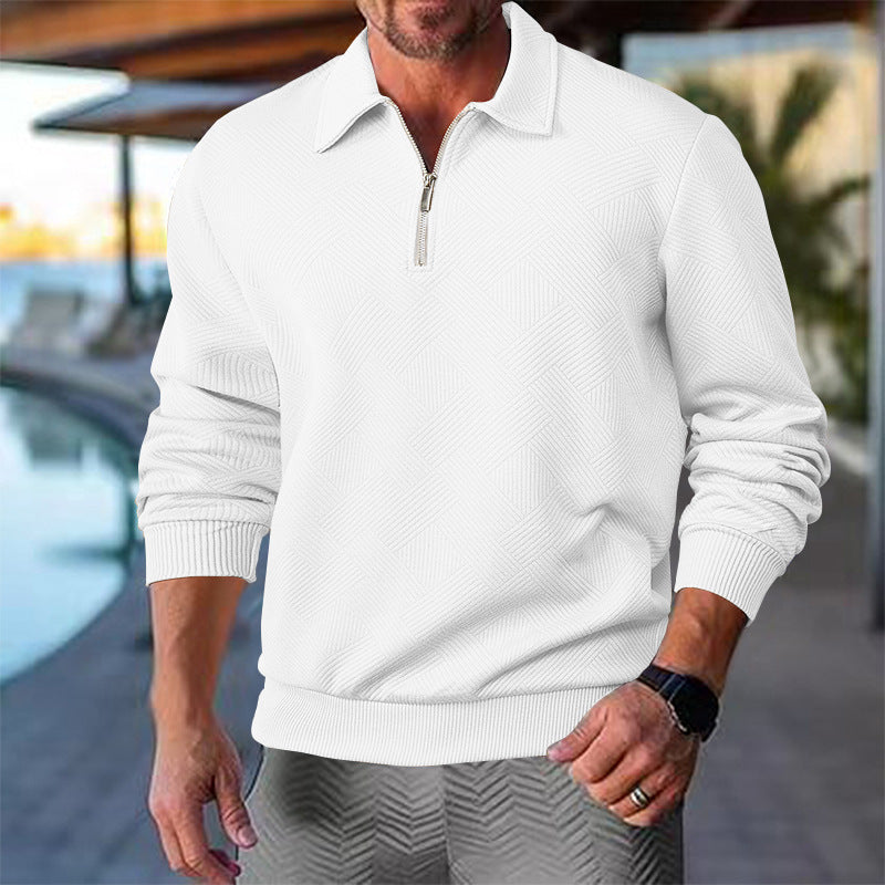 Herren pullover mit Reißverschluss und strukturiertem Design Echoarchiv