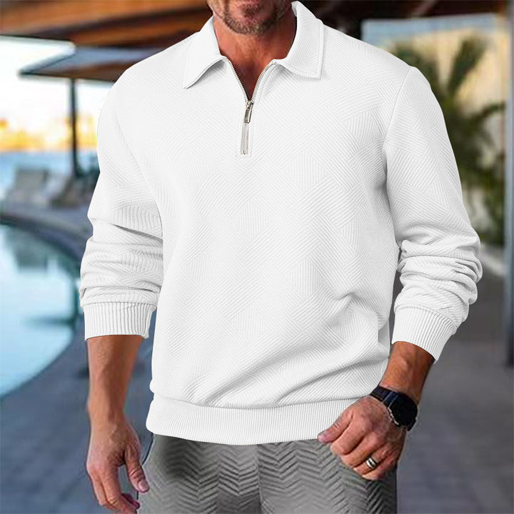 Herren pullover mit Reißverschluss und strukturiertem Design Echoarchiv