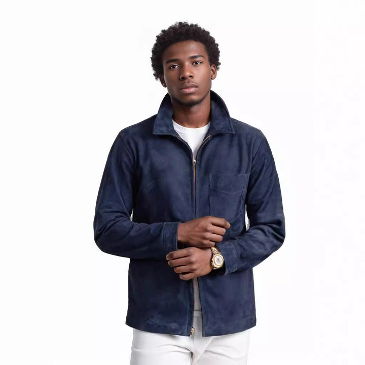 Herren Suede-Jacke im minimalistischen Design Echoarchiv