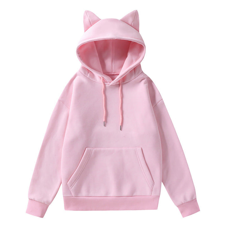 Damen Kapuzenpullover mit Katzenohren und weichem Innenfutter Echoarchiv