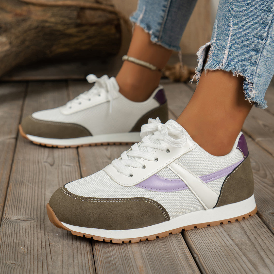 Damen  leichte Retro-Lauf-Sneaker mit verstärkter Zehenkappe, atmungsaktivem Mesh-Obermaterial und profilierter Gummilaufsohle Echo Archiv