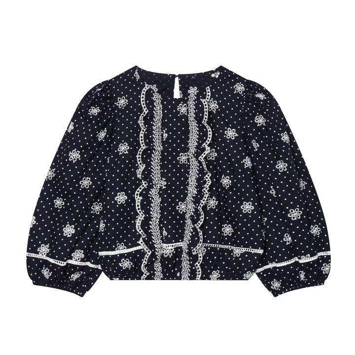 Damenbluse mit feinen Spitzen- und Rüschendetails Echo Archiv