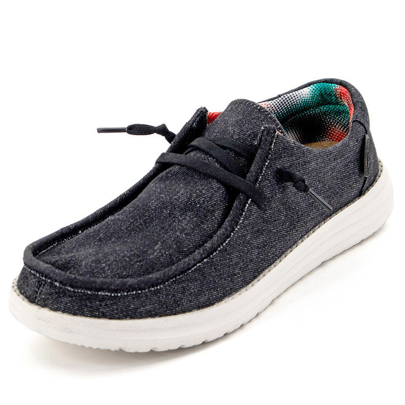 Herren Legerer Canvas-Mokassin-Slipper mit geflochtener Schnürung und gefleckter EVA-Sohle Echoarchiv