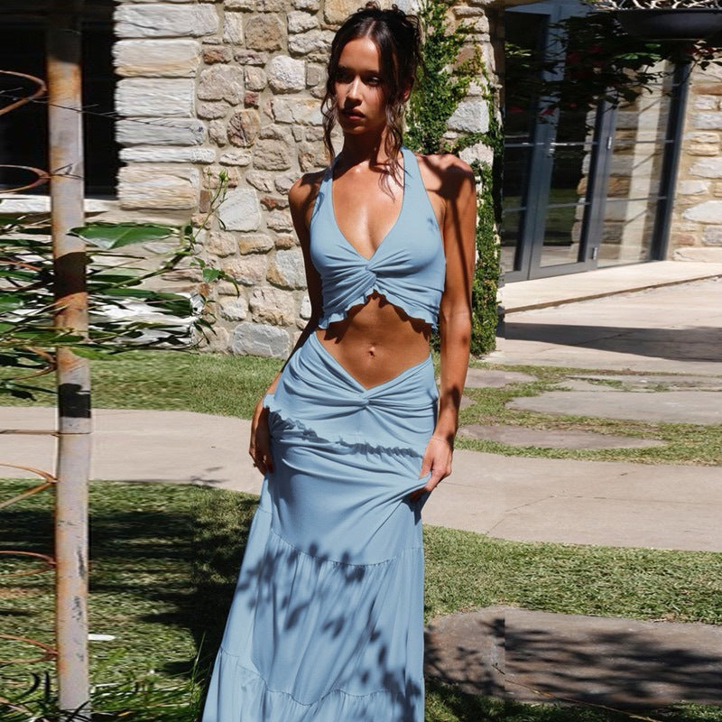 Damen Maxikleid mit verspieltem Cut-Out und Rüschendetails Echo Archiv