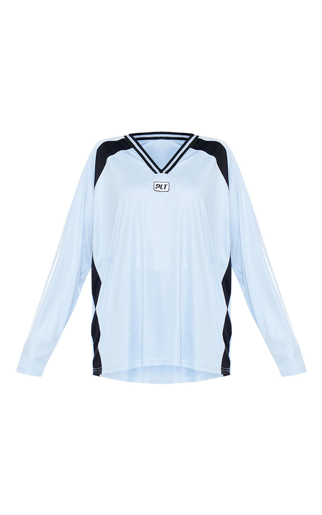Herren Langarm-Sporttrikot im Oversize-Schnitt mit V‑Ausschnitt und Kontrastpaneelen – Marzano