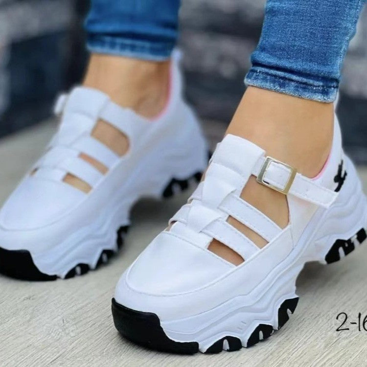 Damen  Plateau-Sneaker mit Riemchenverschluss und gepolsterter Komfortsohle Echo Archiv