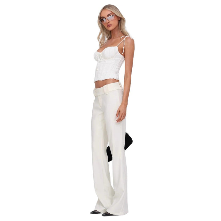 Damen Raffinierte Crop Top mit Bindebändern Echo Archiv
