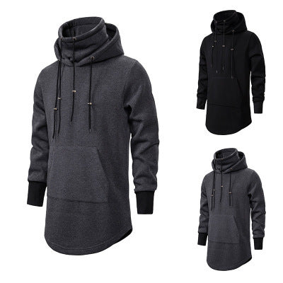 Herren modischer Hoodie mit asymmetrischem Kragen und praktischer Kängurutasche Echoarchiv