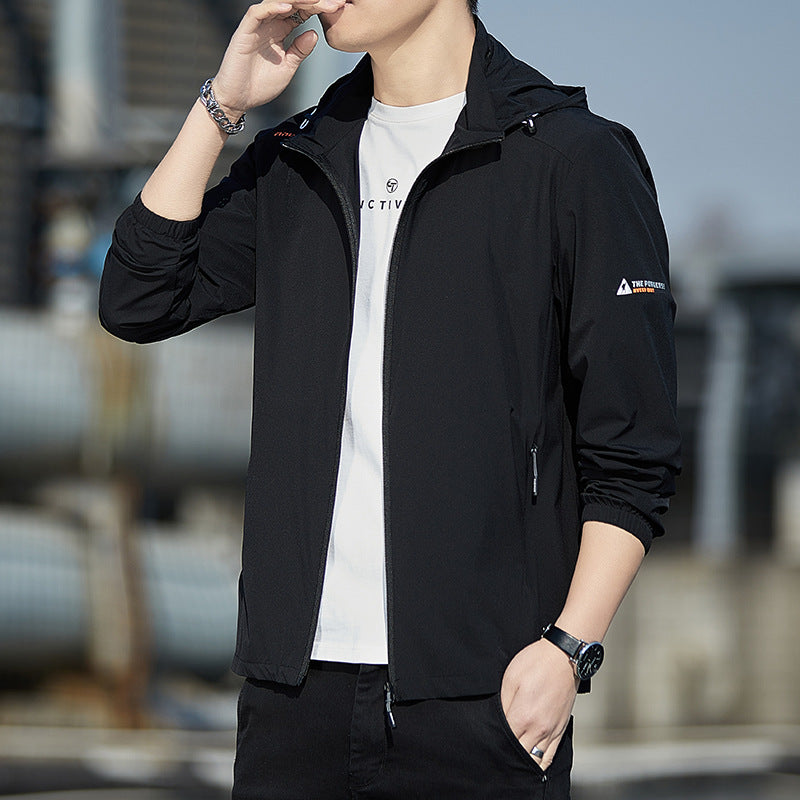 Herren Ultraleichte Wind- und Regenjacke mit Kapuze, Packfunktion und Reißverschlusstaschen Echo Archiv