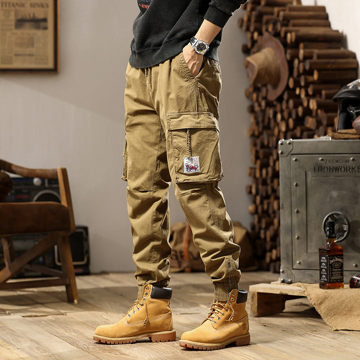 Herren Cargo-Jogger mit Zip-Knöchel, elastischem Bund, Multifach-Utility-Taschen und Vintage-Patch Echo Archiv