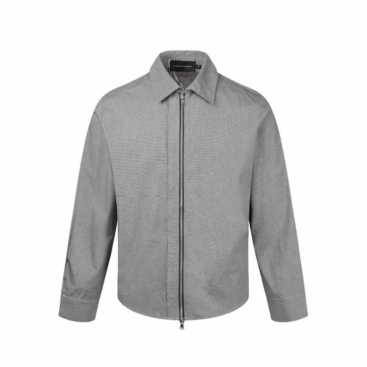 Herren Boxy-Hemdjacke mit Zwei-Wege-Metallreißverschluss und feiner Strukturqualität Echo Archiv