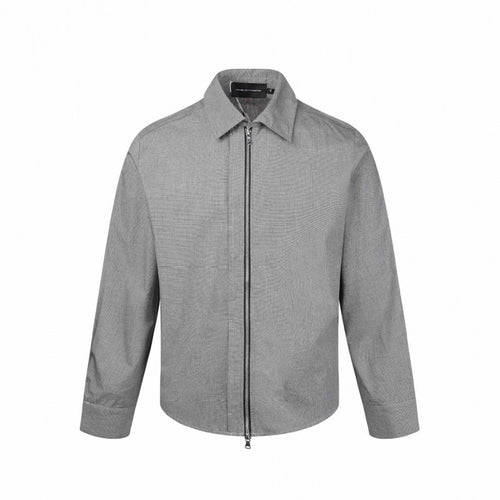 Herren Boxy-Hemdjacke mit Zwei-Wege-Metallreißverschluss und feiner Strukturqualität Echo Archiv