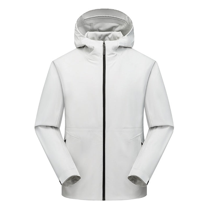 Herren Wasserabweisende Softshell-Outdoorjacke mit Kapuze, verschweißten Nähten & minimalistischer Reißverschluss Echoarchiv