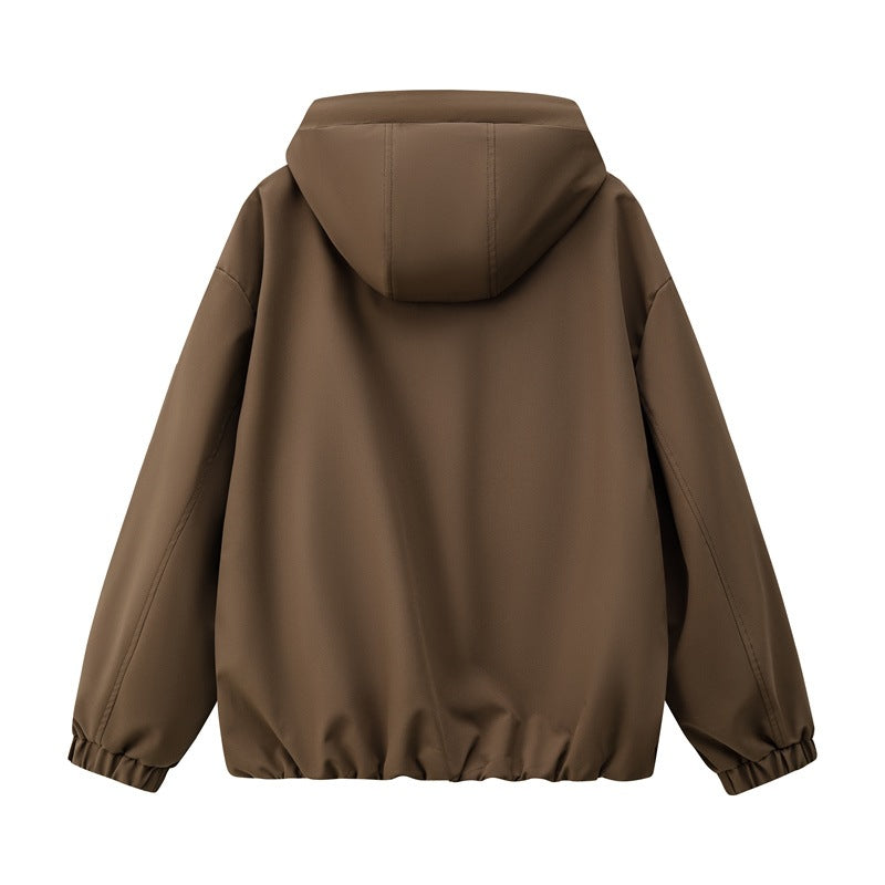 Herren Leichte Kapuzen-Utility-Übergangsjacke mit wasserabweisender Außenhülle und elastischem Saum Echoarchiv